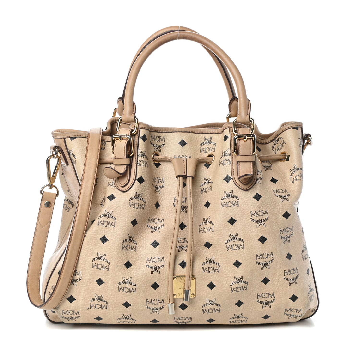 Visetos Drawstring Bucket Bag Beige