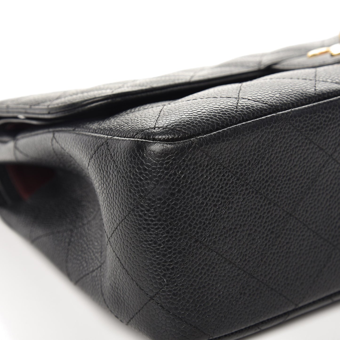 Caviar Quilted Jumbo Double Flap Black