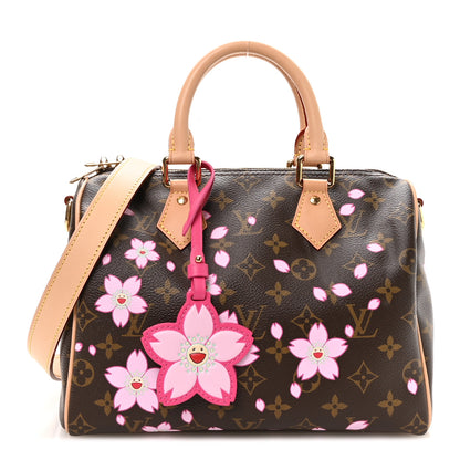 Louis Vuitton LV X TM Monogram Cherry Blossom Speedy Bandouliere 25 Sakura Brown 1 of 9