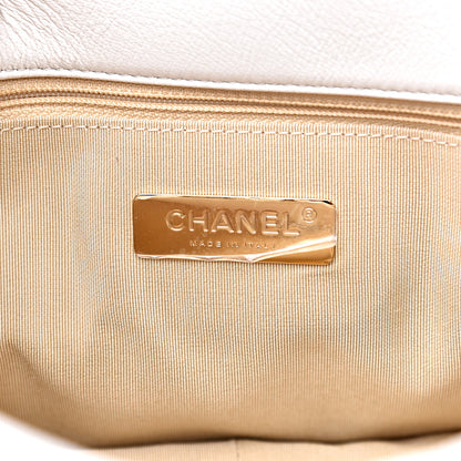 Chanel Goatskin Quilted Large 19 Flap White 4 of 9