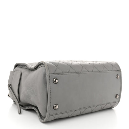 Chanel Calfskin Stitched Bowling Bag Grey 4 of 13