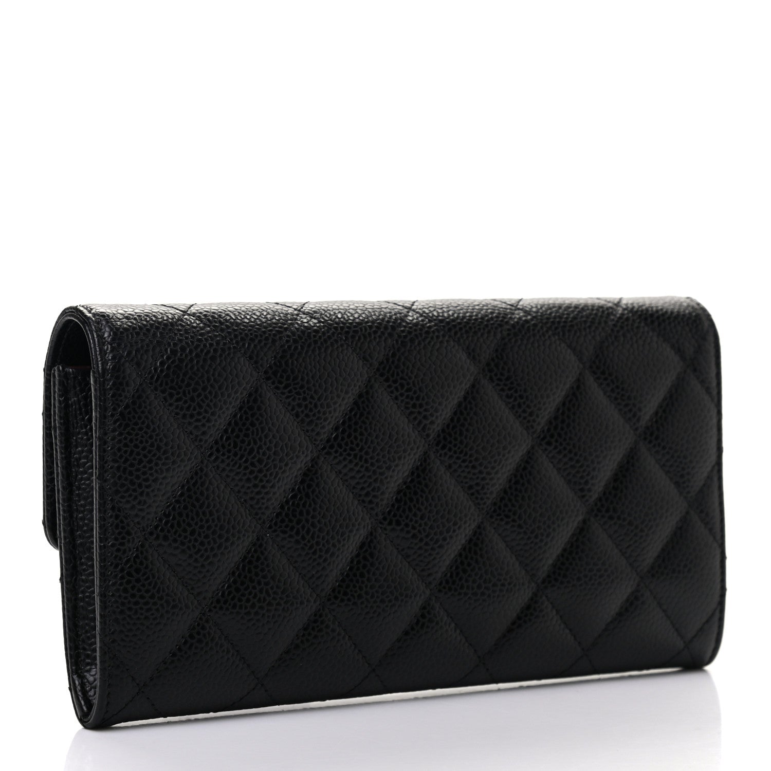 Chanel Caviar Quilted Large Gusset Flap Wallet Black 3 of 8