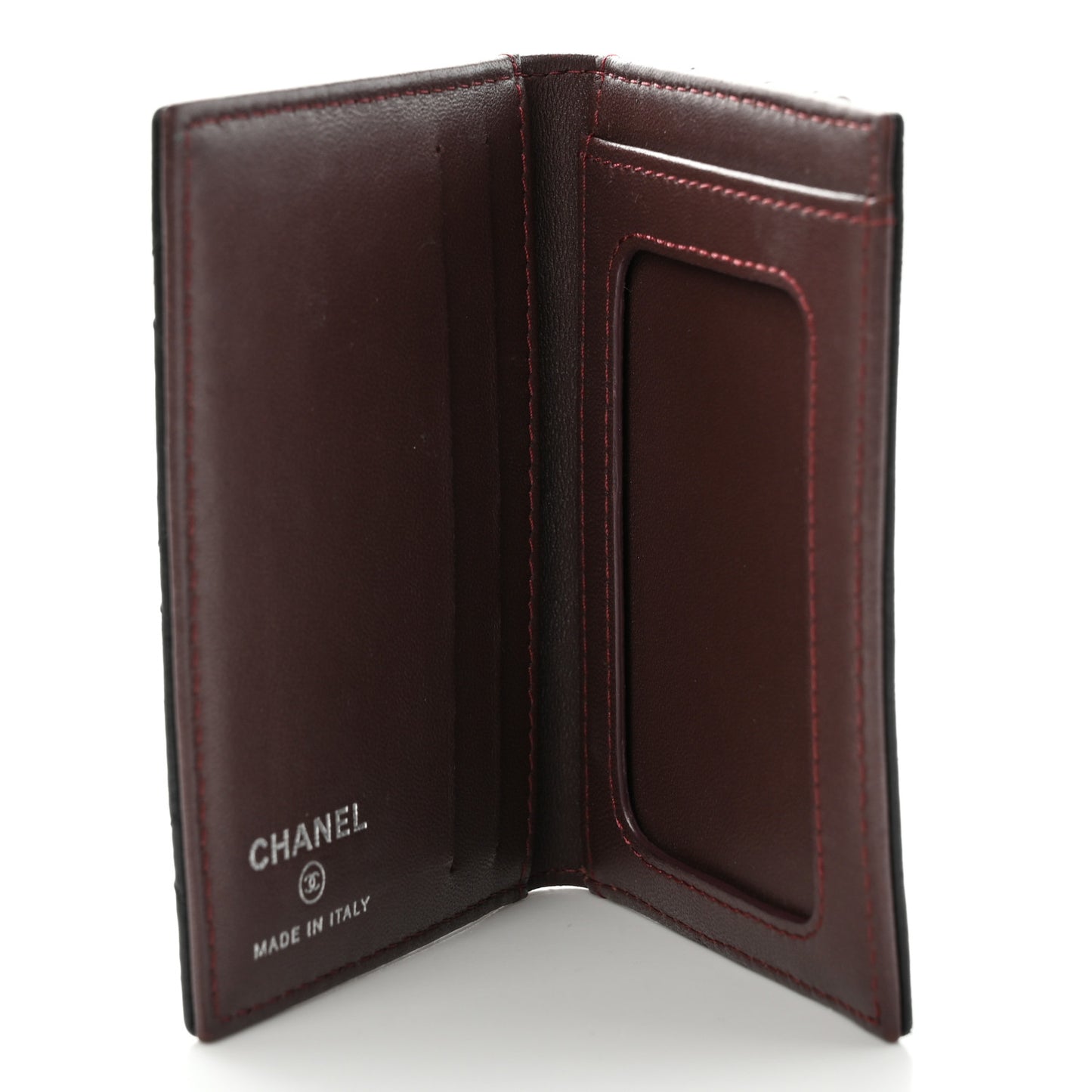 Lambskin Quilted Card Holder Wallet Black