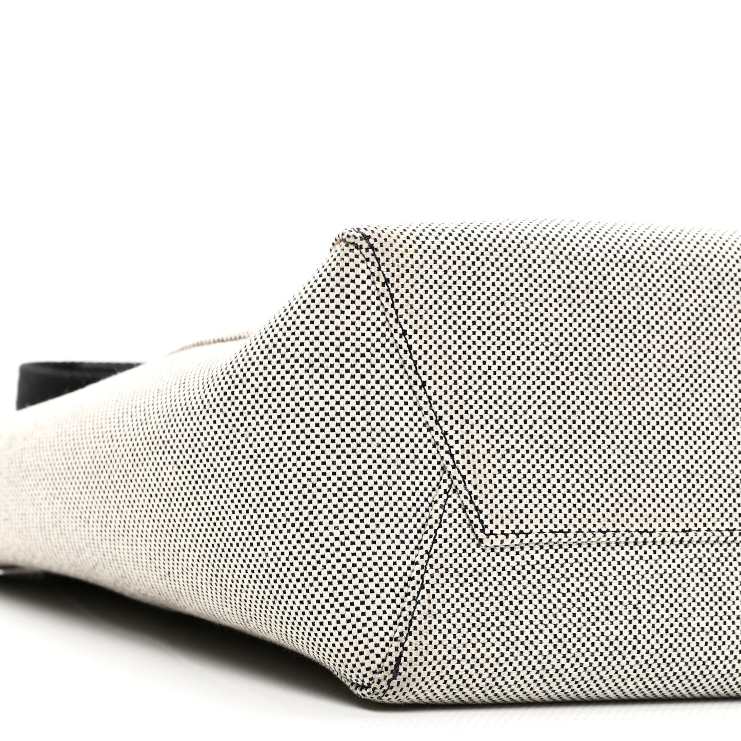 Textured Canvas Small Sangle Bucket Bag Black White