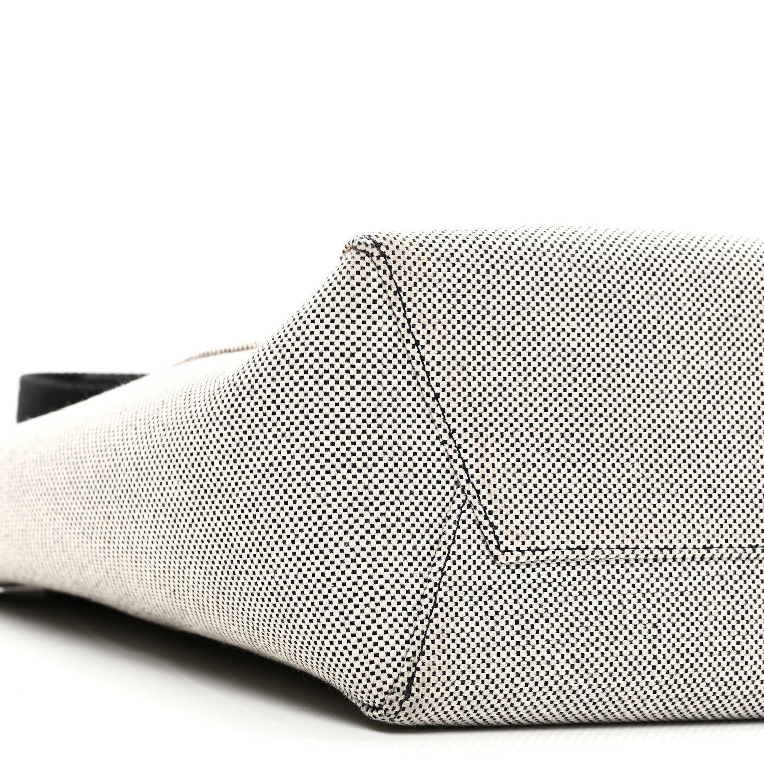 Celine Textured Canvas Small Sangle Bucket Bag Black White 8 of 9