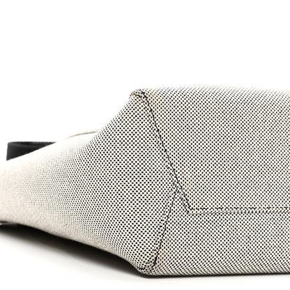 Celine Textured Canvas Small Sangle Bucket Bag Black White 8 of 9