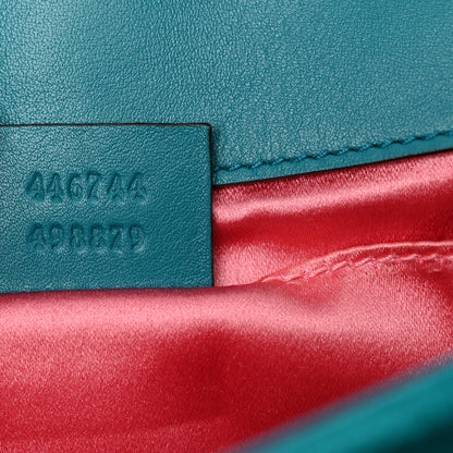 Gucci Velvet Matelasse Mini GG Marmont Shoulder Bag Pavone Cyan 7 of 11