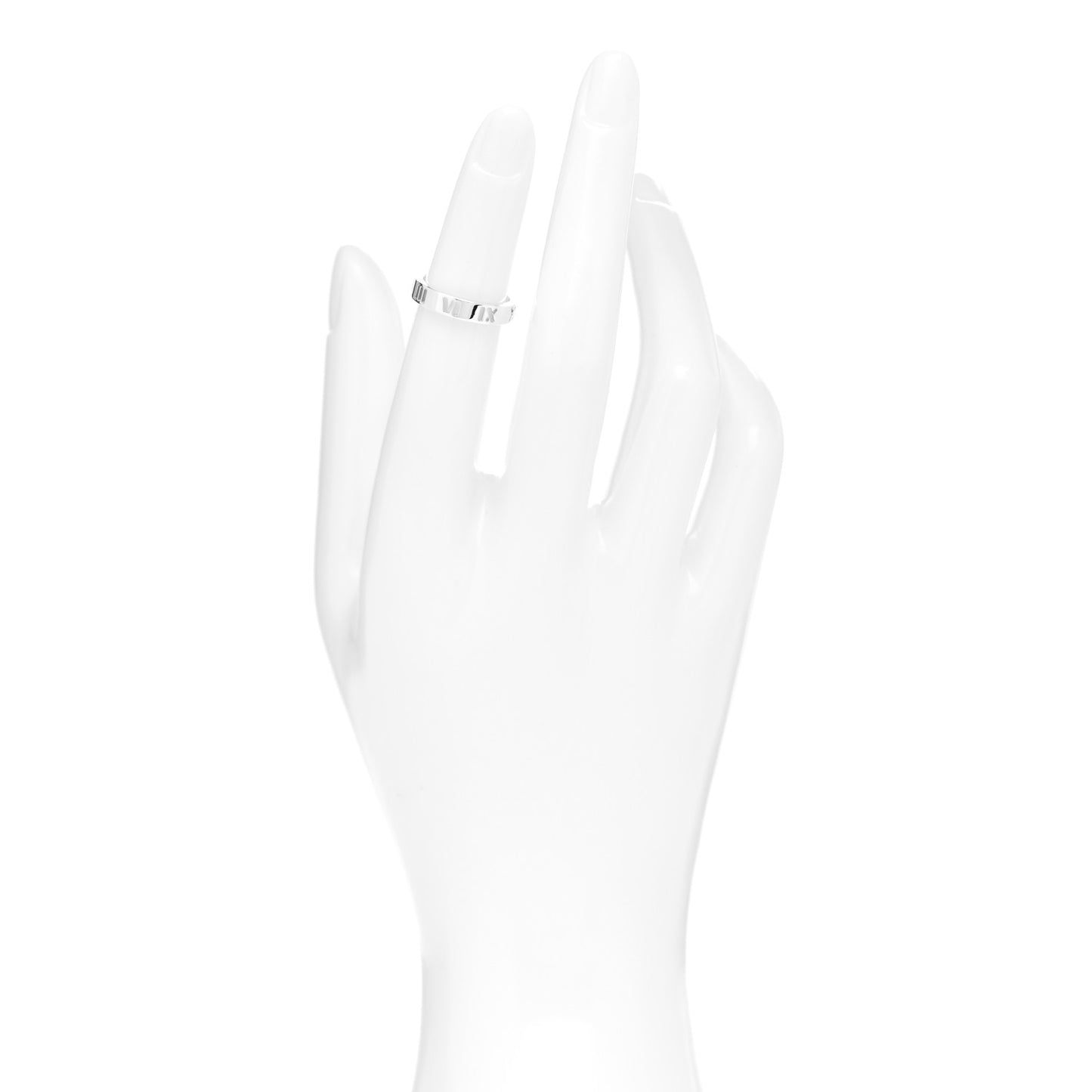 Sterling Silver Narrow Atlas Pierced Ring 46 3.75