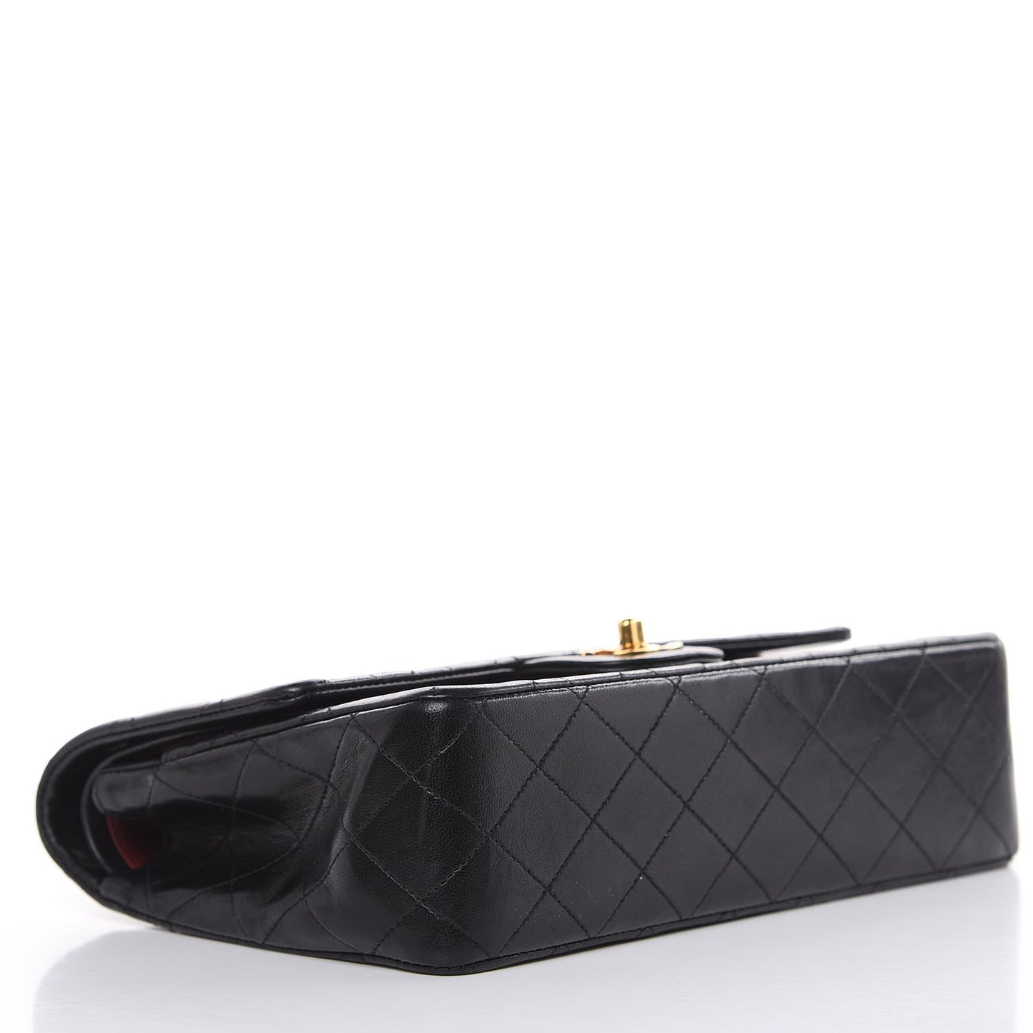 Lambskin Quilted Medium Double Flap Black