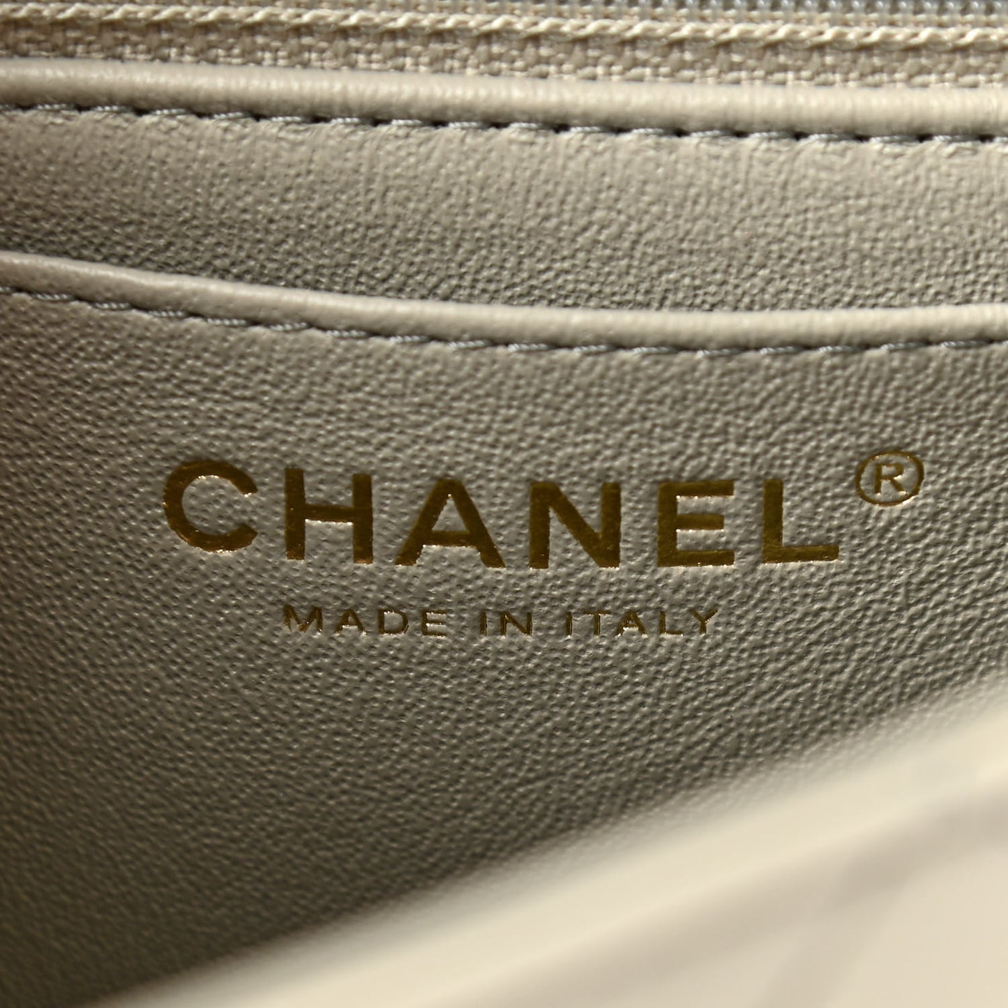 Lambskin Quilted Mini Rectangular Flap Grey