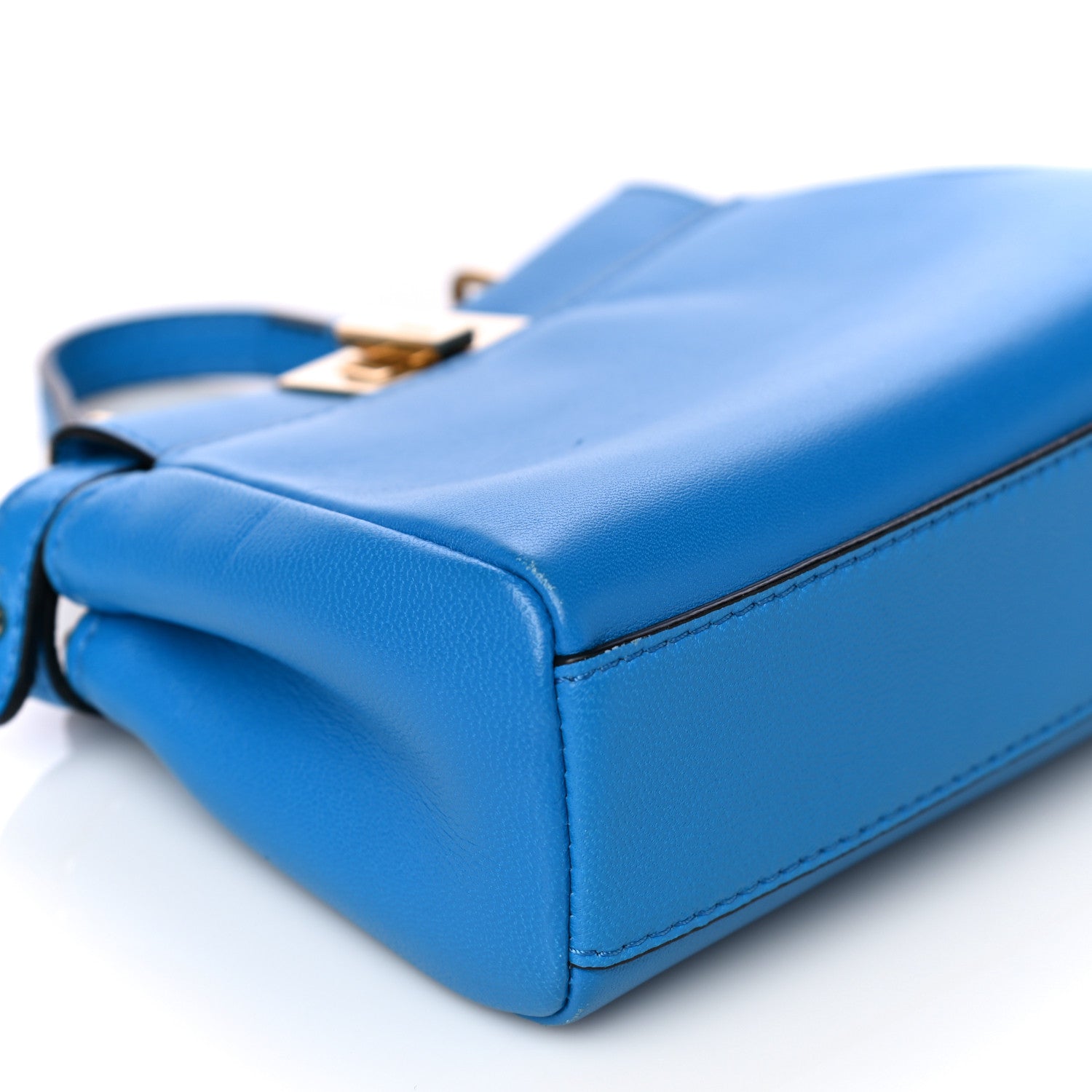 Fendi Shiny Nappa Micro Peekaboo Iconic Satchel Blue Royal 10 of 11