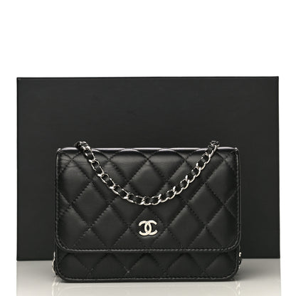 Chanel Lambskin Quilted Mini Wallet On Chain WOC Black 13 of 13