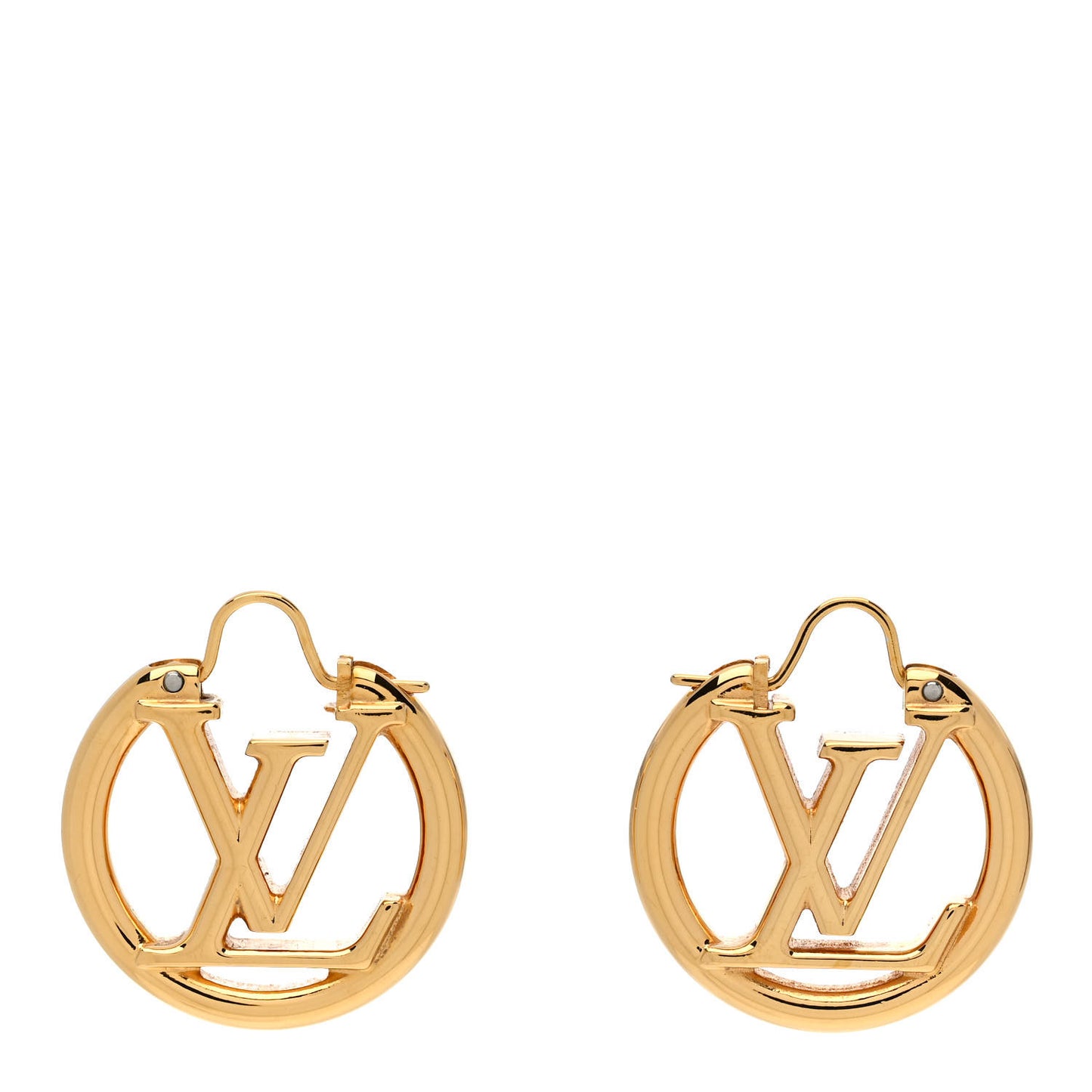 Metal Small Louise Hoop Earrings Gold