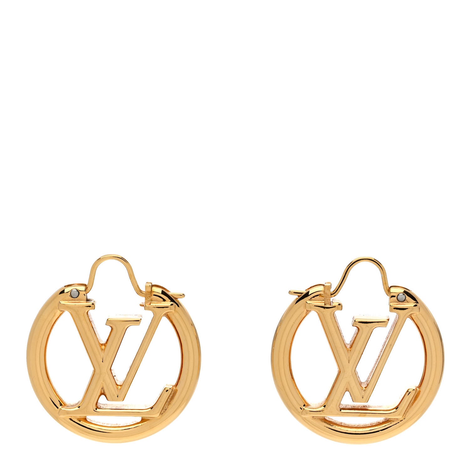 Louis Vuitton Metal Small Louise Hoop Earrings Gold 1 of 6