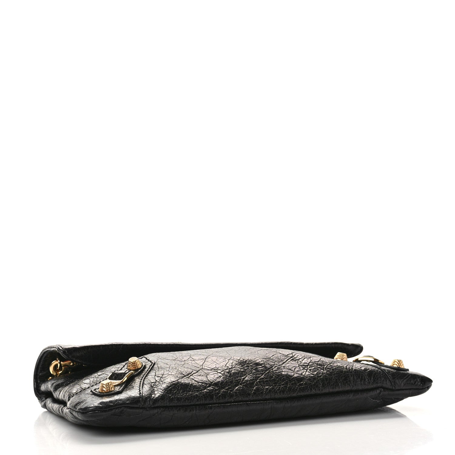 Balenciaga Agneau Giant 12 Gold Hardware Envelope Strap Clutch Black 4 of 9