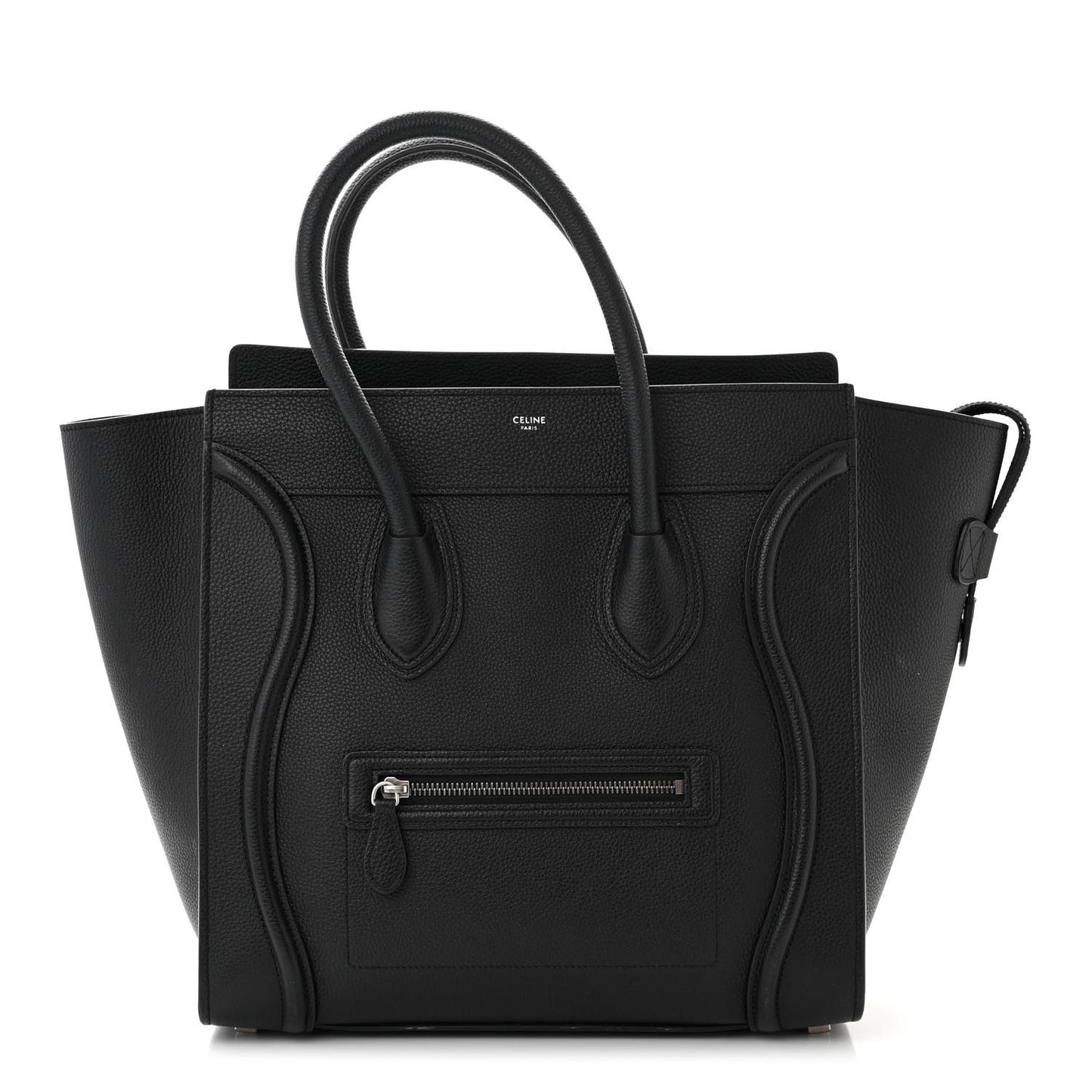 Drummed Calfskin Mini Luggage Black
