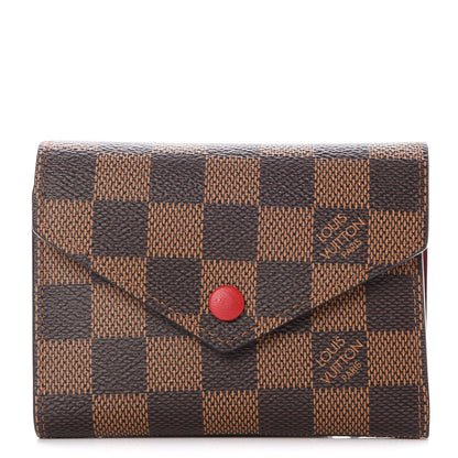 Louis Vuitton Damier Ebene Victorine Wallet Red 1 of 8