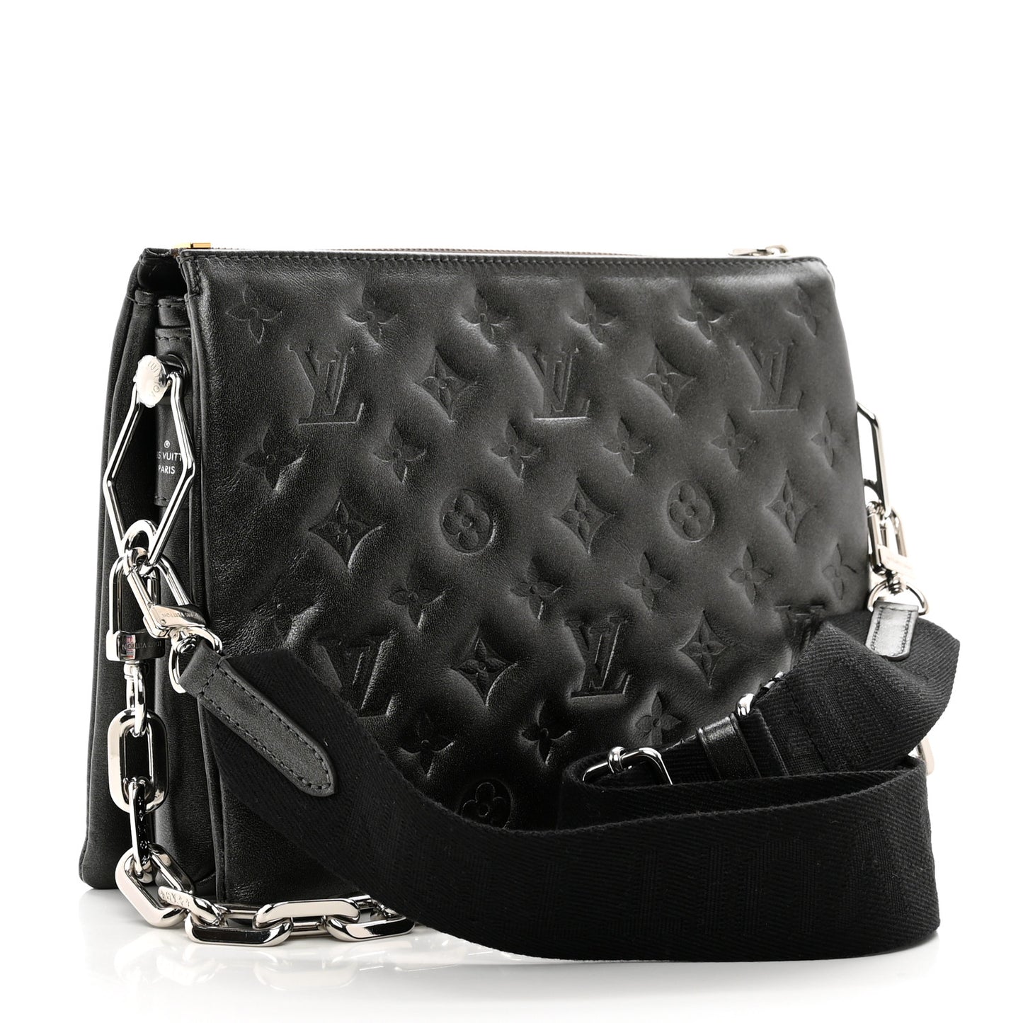 Lambskin Embossed Monogram Coussin PM Anthracite