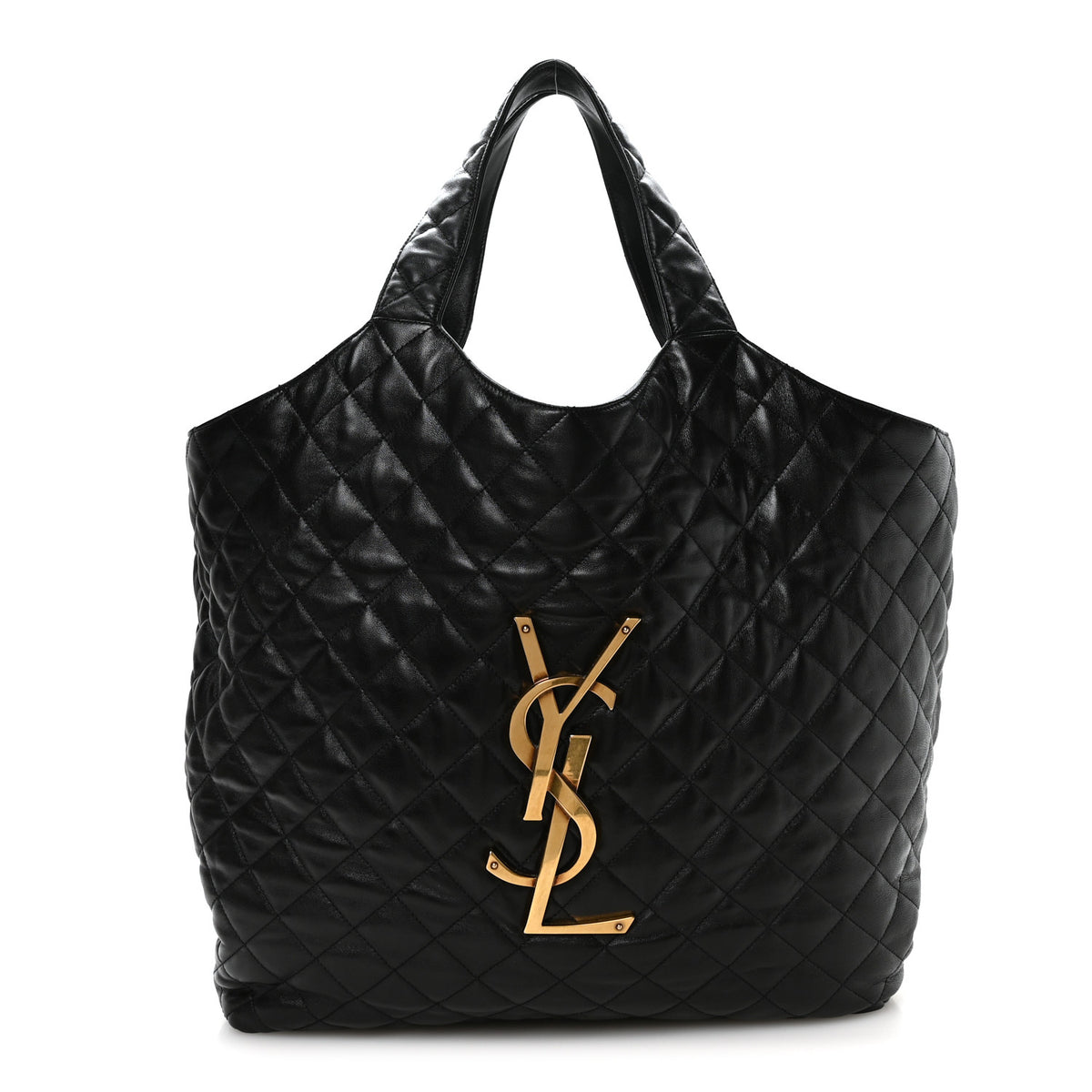Saint Laurent Lambskin Quilted Maxi Icare Shopping Tote Black 1 of 10