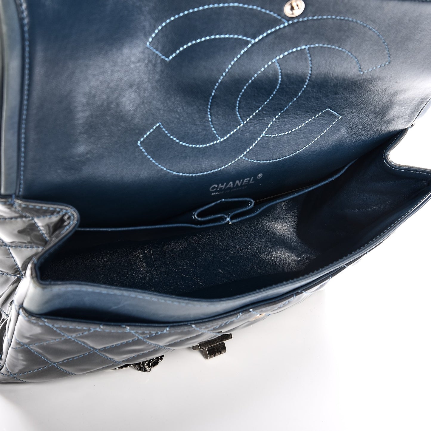 Patent Quilted 2.55 Reissue 227 Flap Blue Fonce
