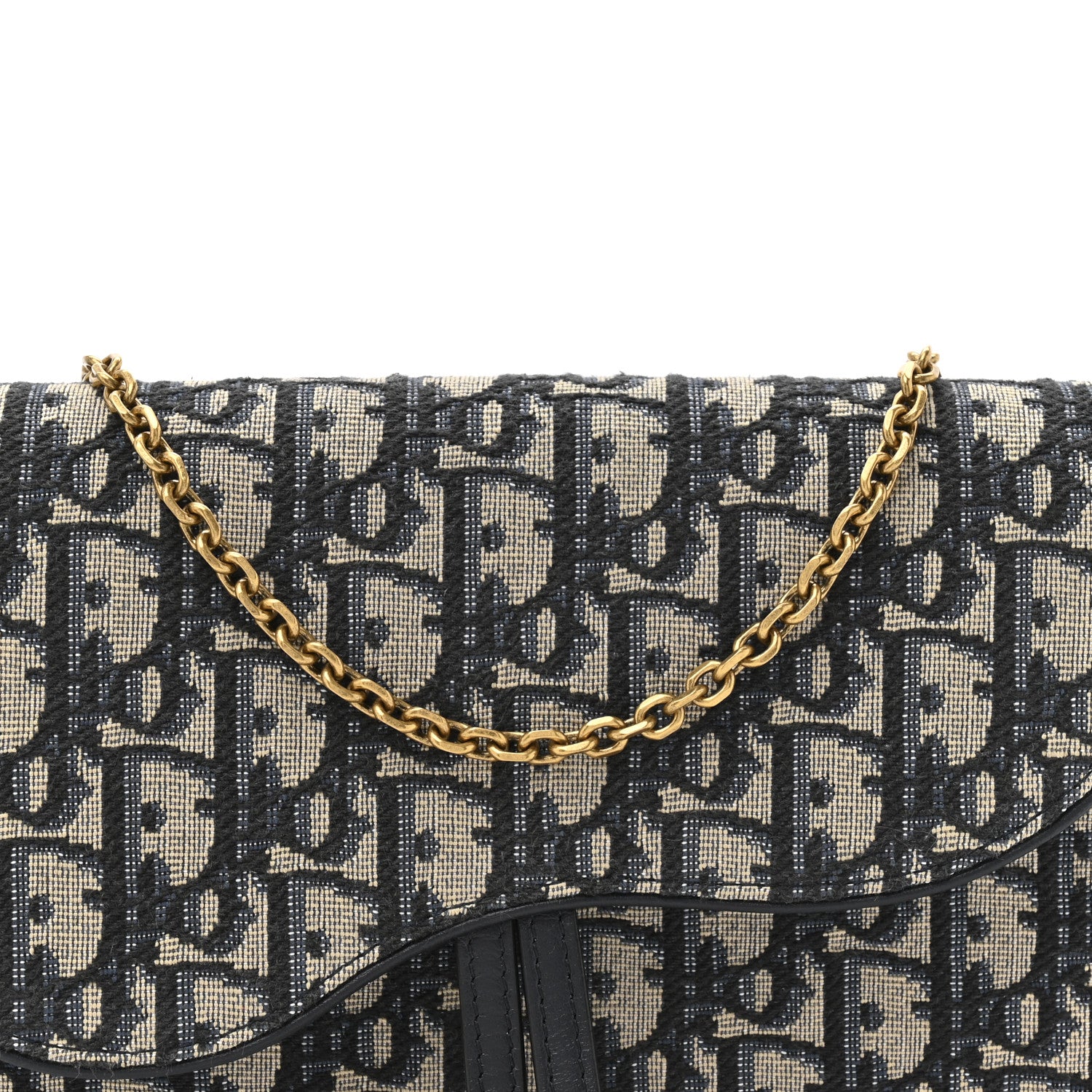 Christian Dior Oblique Saddle Chain Pouch Blue 8 of 10