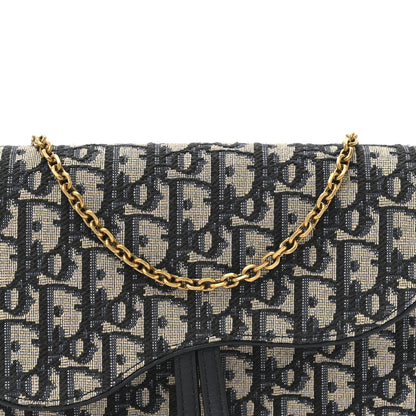 Christian Dior Oblique Saddle Chain Pouch Blue 8 of 10