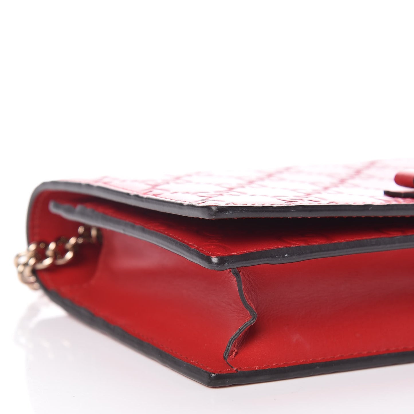Guccissima Signature Bowy Chain Wallet Hibiscus Red