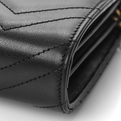 Gucci Calfskin Matelasse GG Marmont Chain Wallet Black 8 of 9