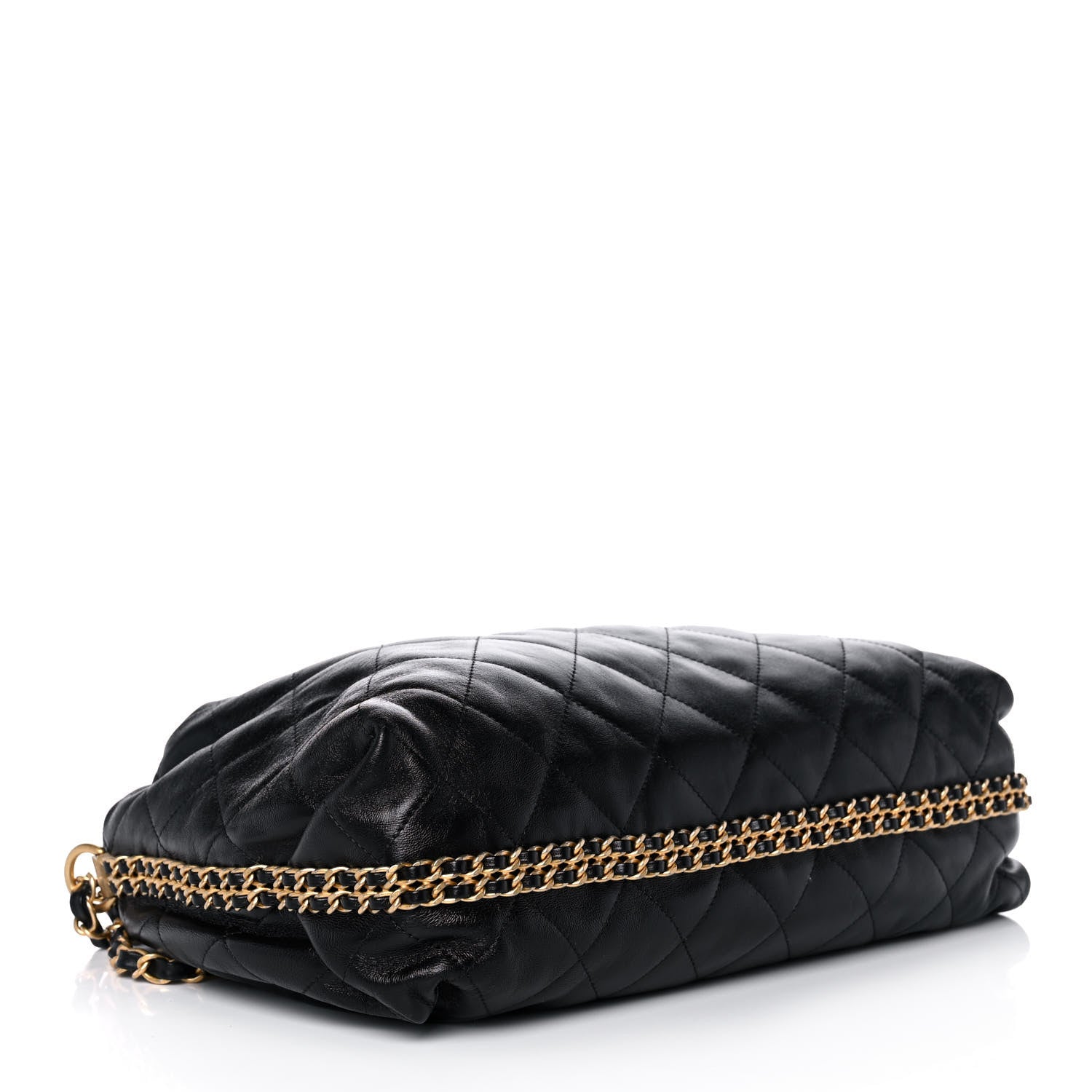 Chanel Calfskin Quilted Coco Shelter Bowling Bag Black 4 of 11
