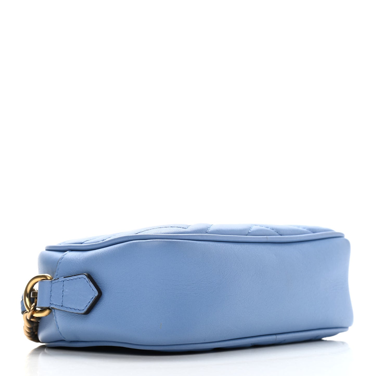 Calfskin Matelasse Mini GG Marmont Chain Shoulder Bag Clear Sky Blue