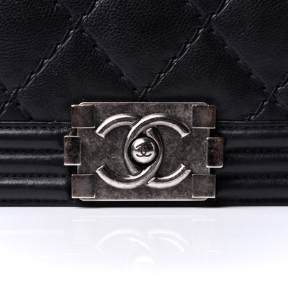 Chanel Calfskin Double Stitch Large Boy Flap Black 9 of 13