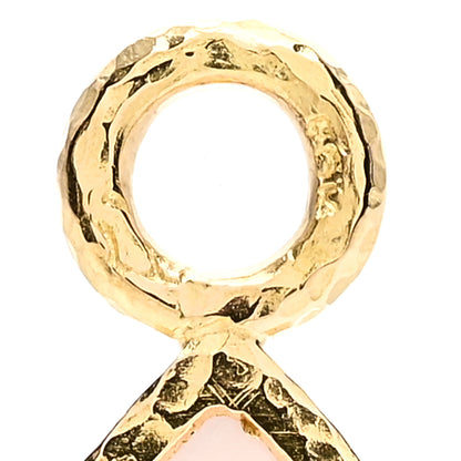 Elizabeth Locke 19K Yellow Gold Venetian Glass Intaglio Pear Drop Earring Charms Pink 3 of 3
