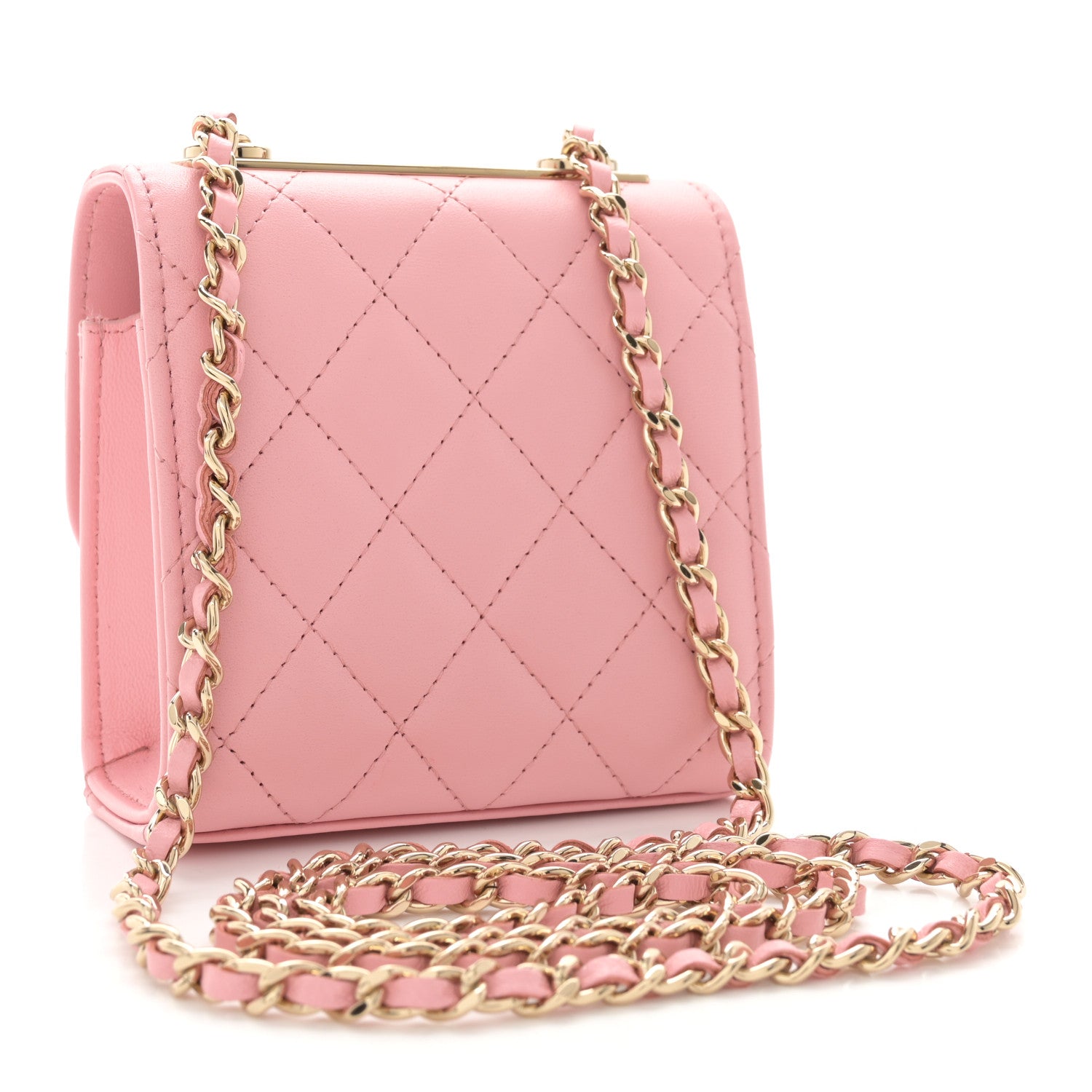 Chanel Lambskin Quilted Mini Trendy CC Clutch With Chain Pink 3 of 11