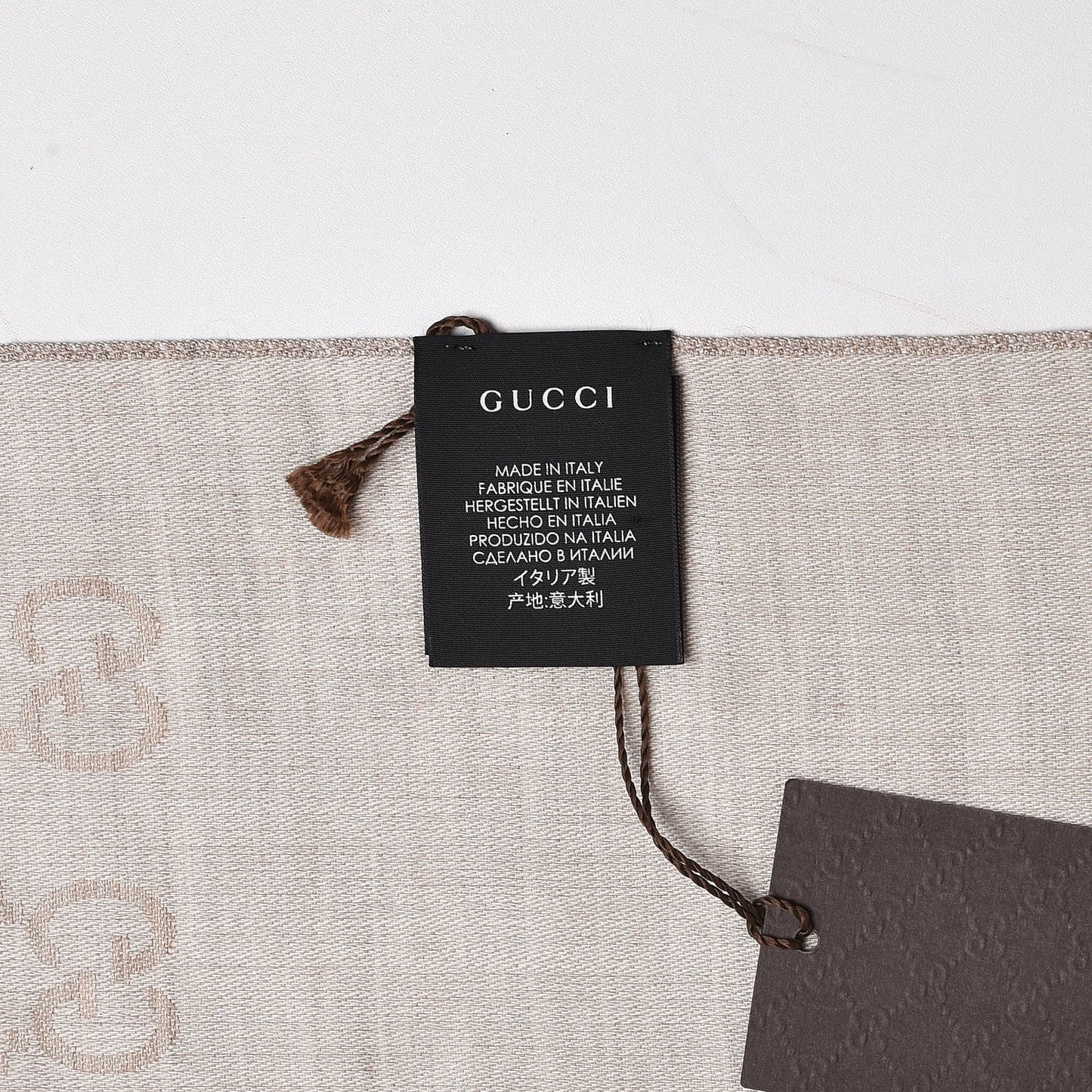 Wool Silk GG Monogram GGNat Scarf Sand