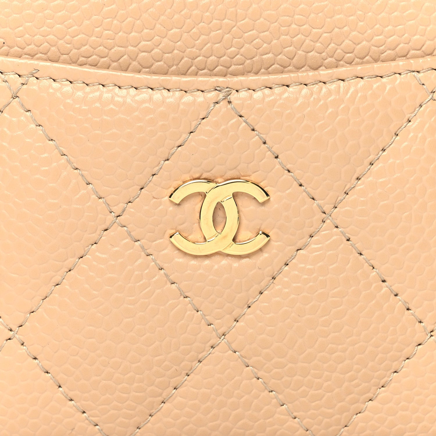 Chanel Caviar Quilted Card Holder Light Beige 9 of 9