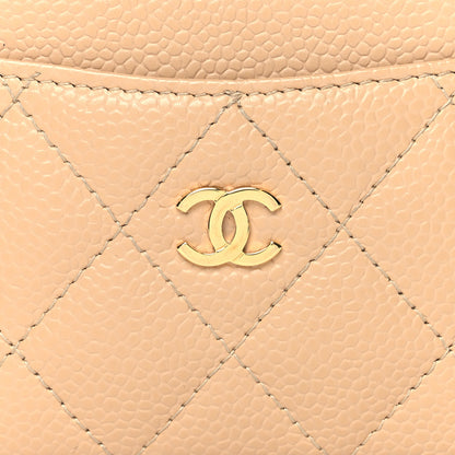Chanel Caviar Quilted Card Holder Light Beige 9 of 9