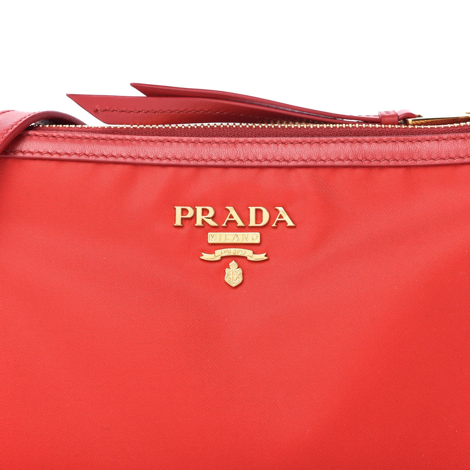 Prada Tessuto Nylon Soft Calf Double Zip Crossbody Bag Rosso 11 of 11