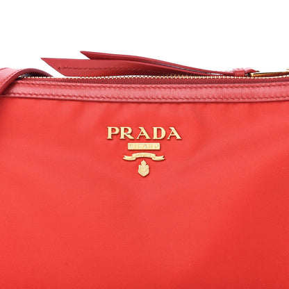 Prada Tessuto Nylon Soft Calf Double Zip Crossbody Bag Rosso 11 of 11