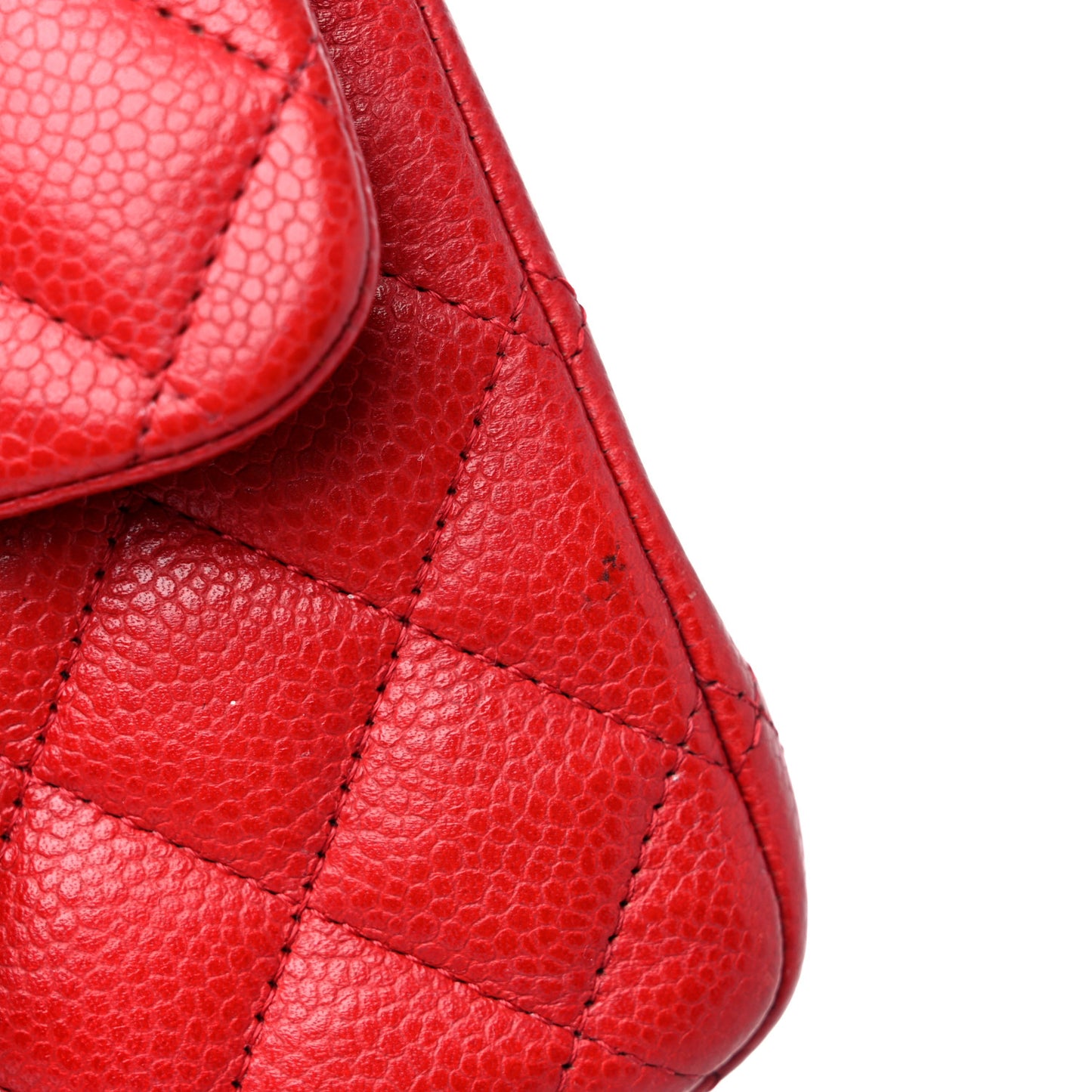 Caviar Quilted Mini Square Flap Red