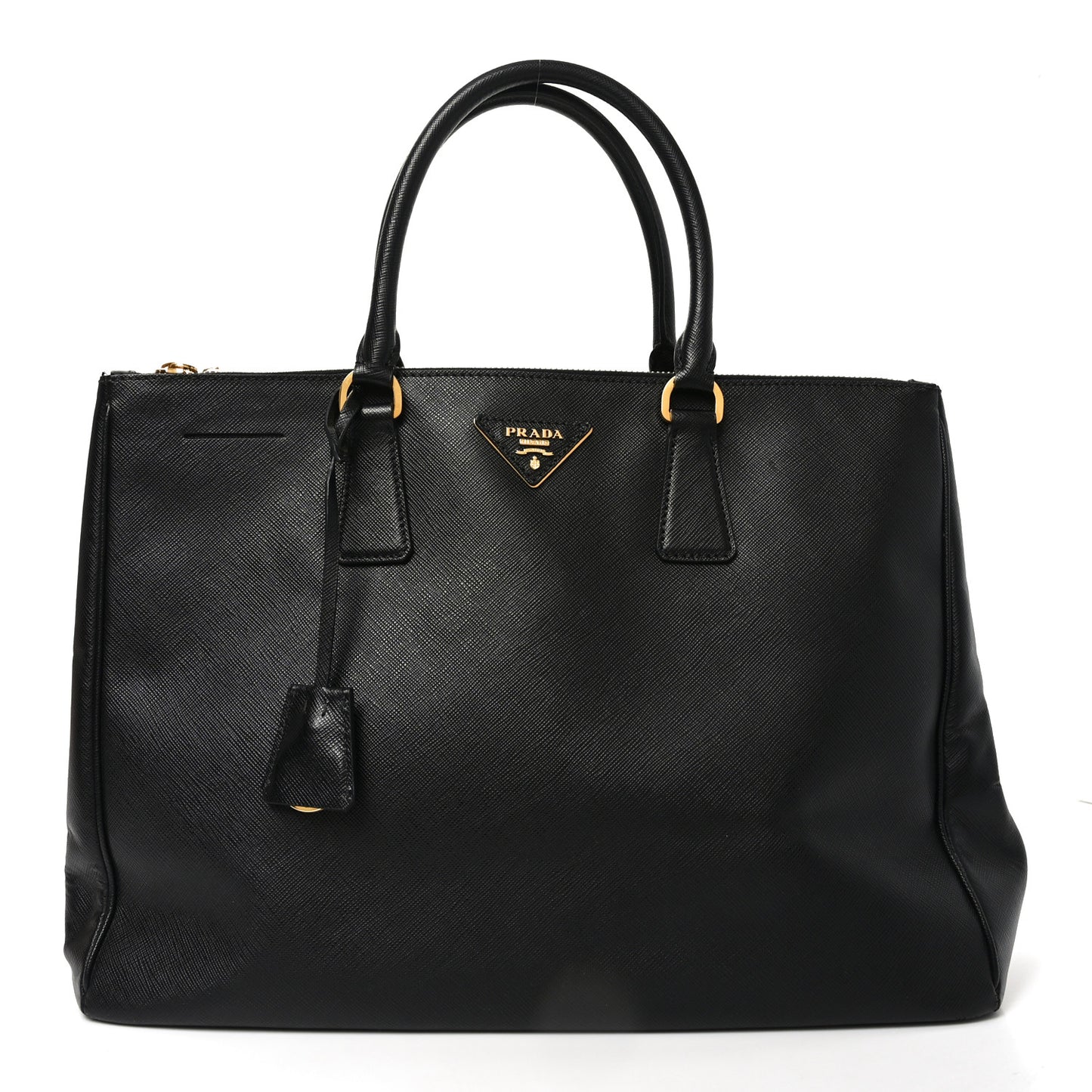 Saffiano Lux Large Galleria Double Zip Tote Black