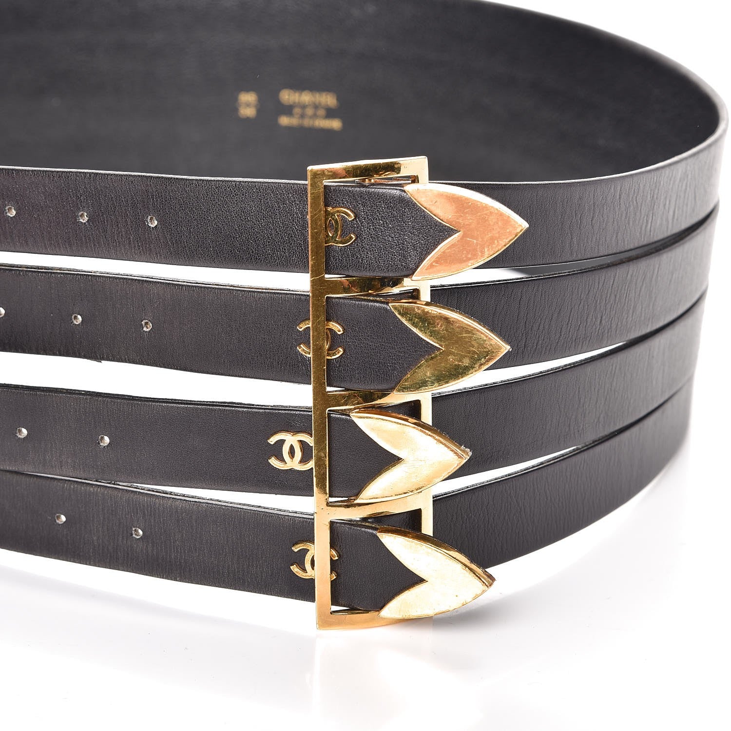Chanel Lambskin CC Buckle Wide Belt 85 34 Black 8 of 8