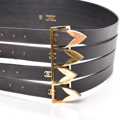 Chanel Lambskin CC Buckle Wide Belt 85 34 Black 8 of 8