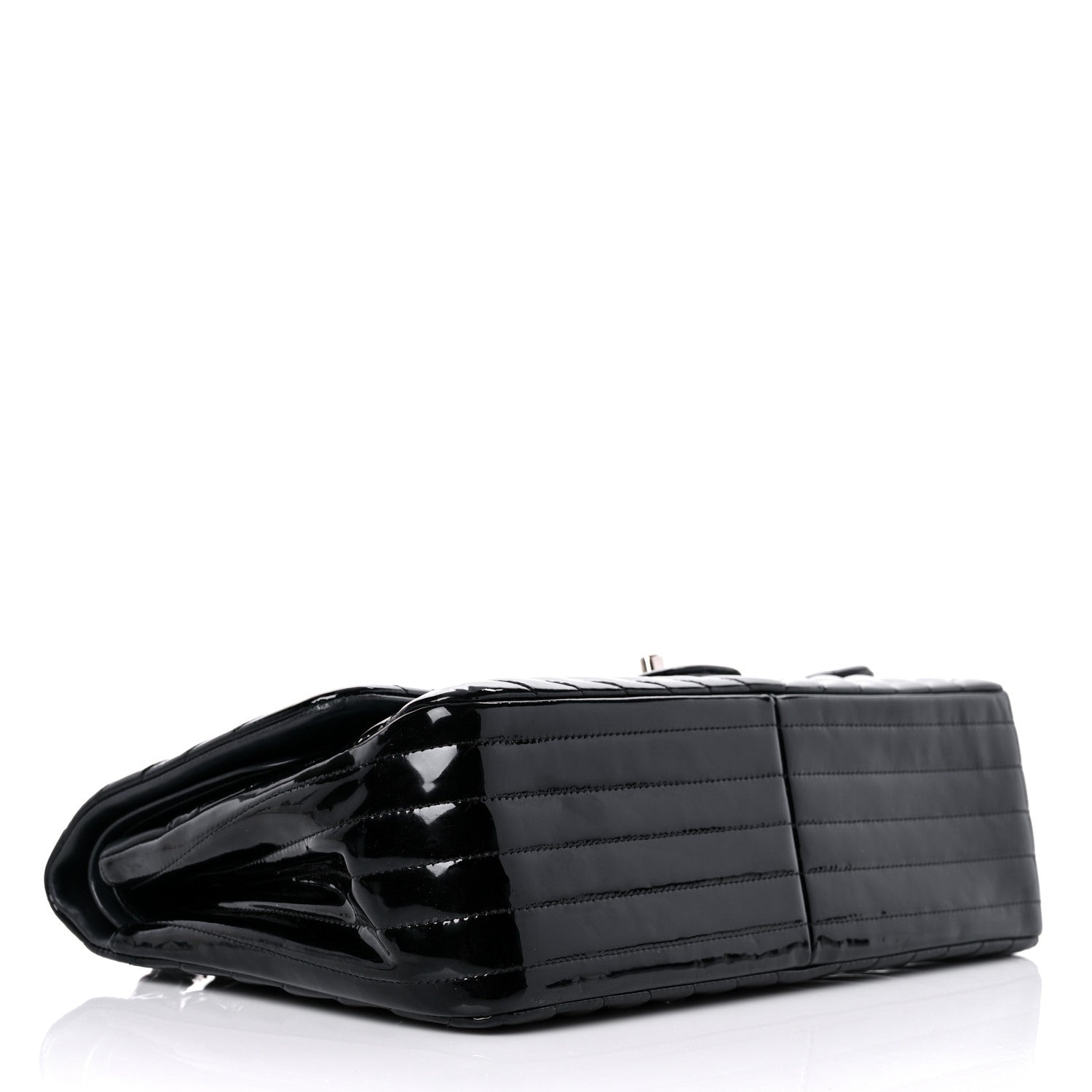 Chanel Patent Chevron Quilted Jumbo Double Flap Black 3 of 18