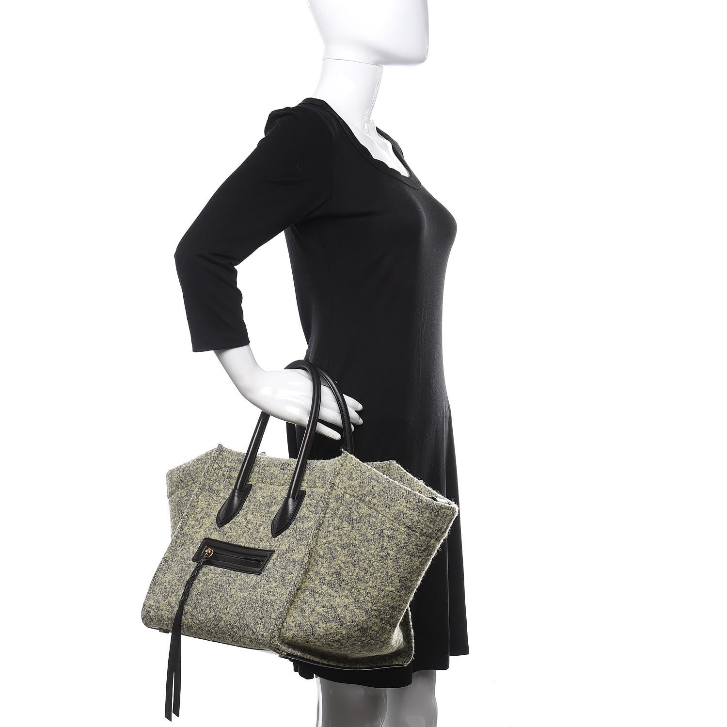 Celine Felt Medium Phantom Luggage Yellow Grey 2 of 11