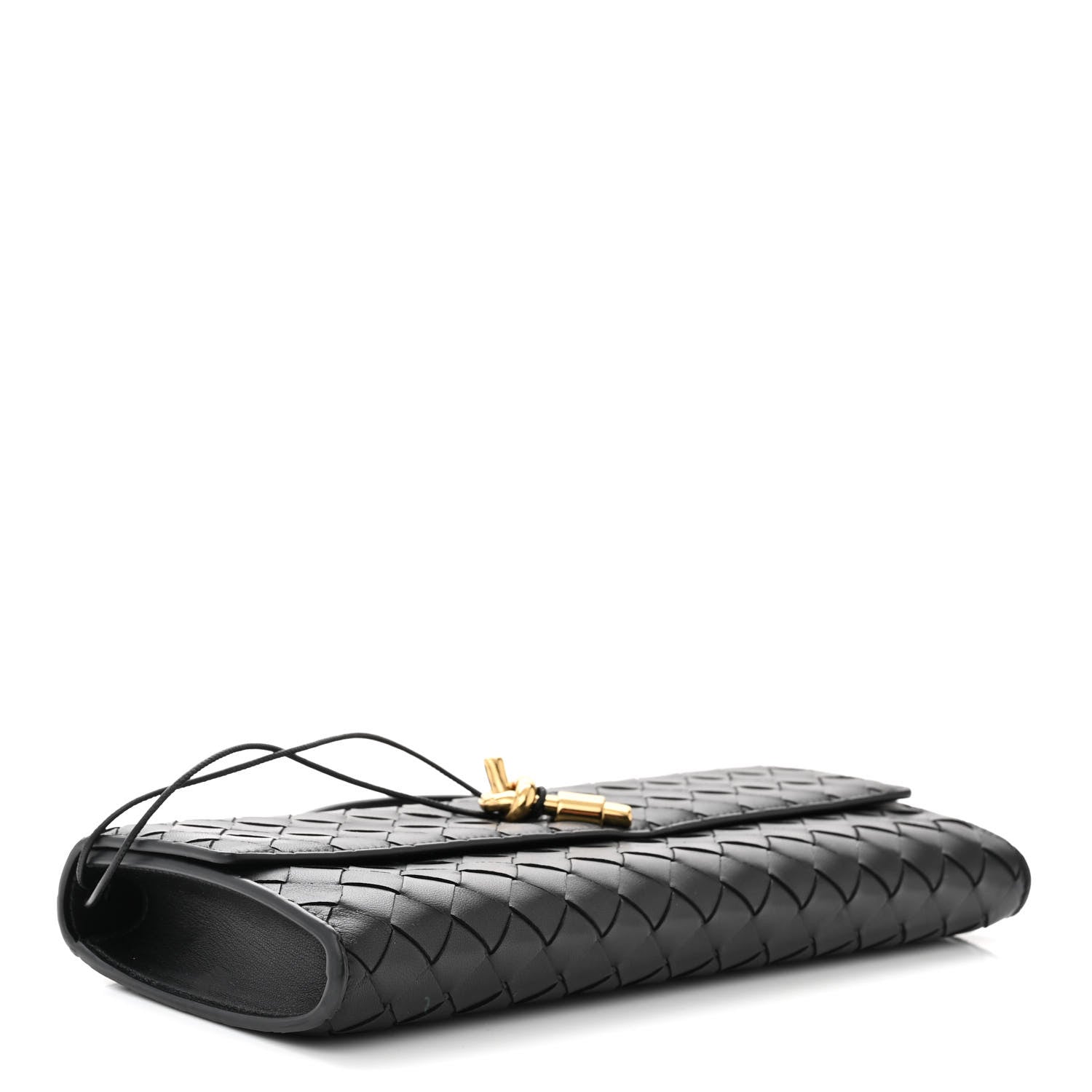 Bottega Veneta BOTTEGA VENETA Nappa Intrecciato Long Andiamo Top Handle Clutch Black 4 of 10