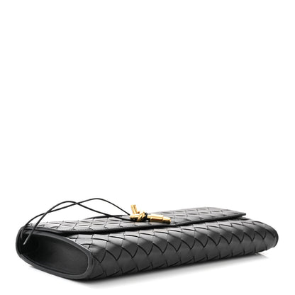 Bottega Veneta BOTTEGA VENETA Nappa Intrecciato Long Andiamo Top Handle Clutch Black 4 of 10
