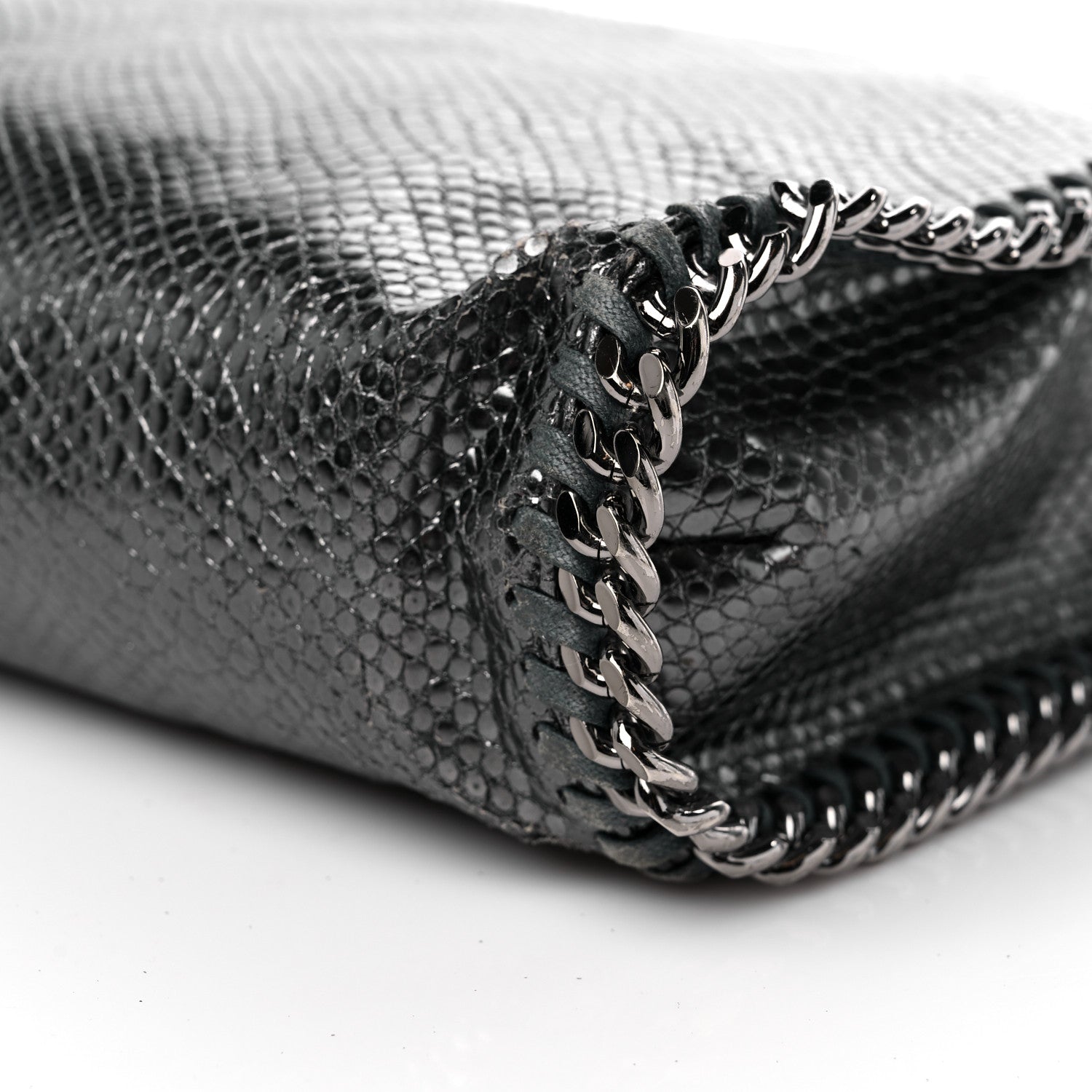 Stella McCartney Metallic Snake Print Small Falabella Tote Ruthenium 8 of 10