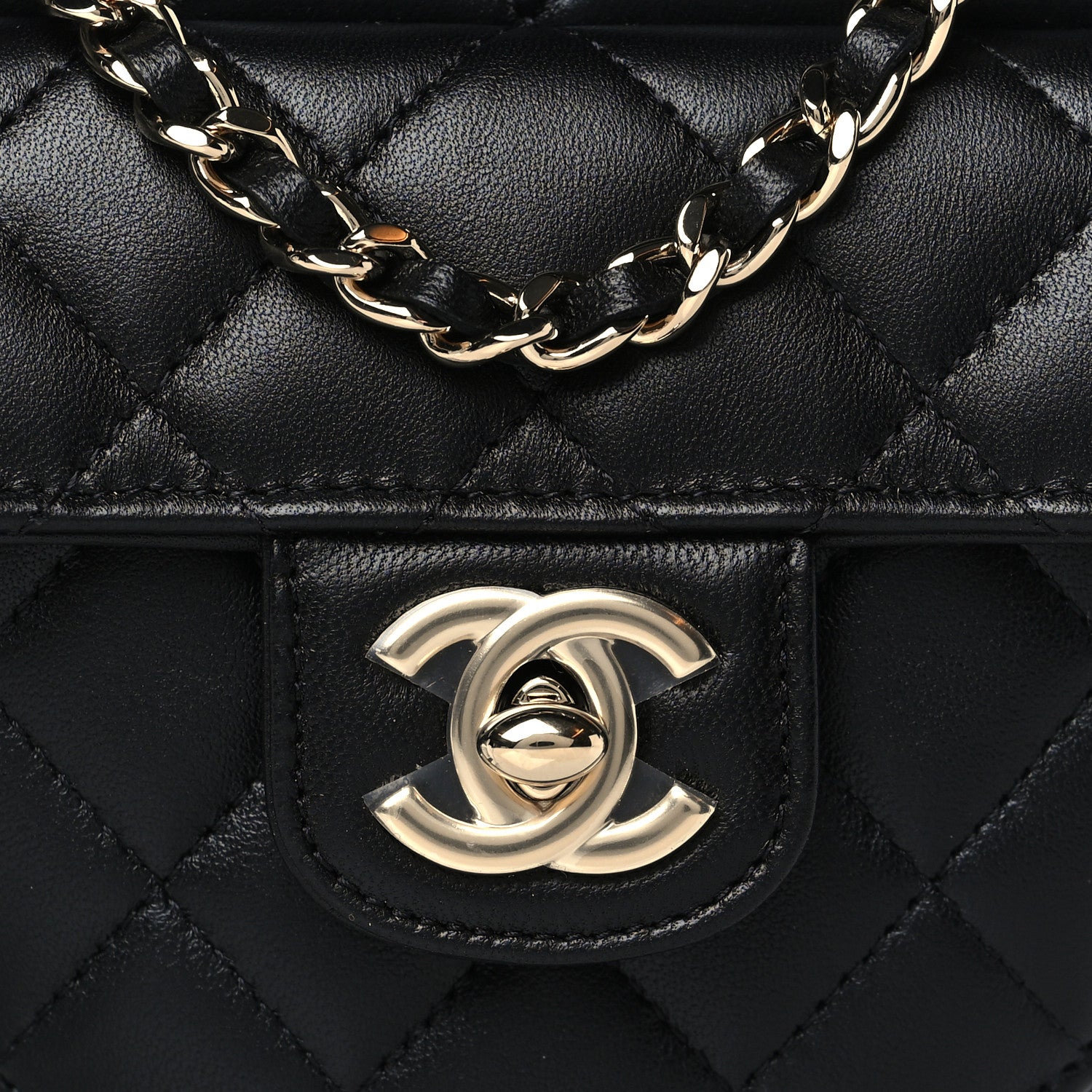 Chanel Lambskin Quilted CC In Love Heart Clutch With Chain Black 8 of 10