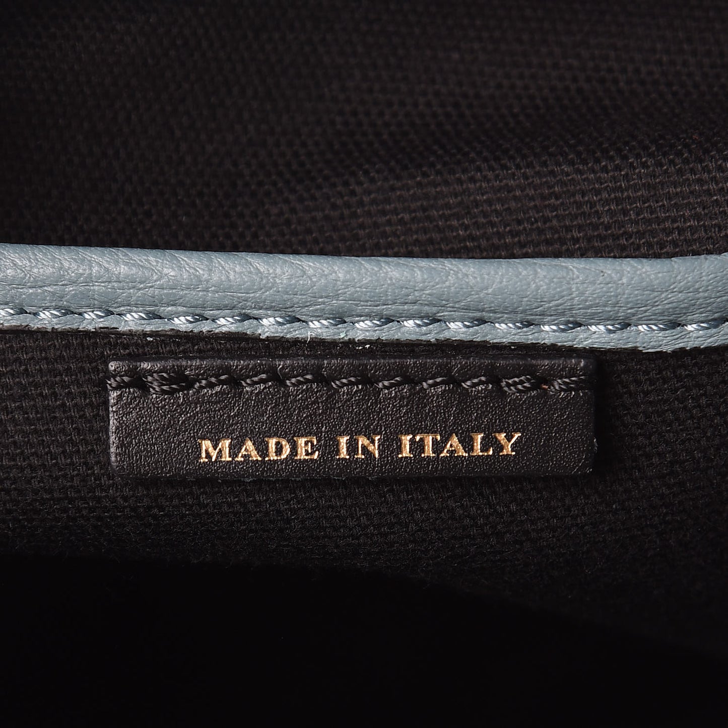 Calfskin Medium Bi-Color Banner Tote Celadon Blue Turquoise