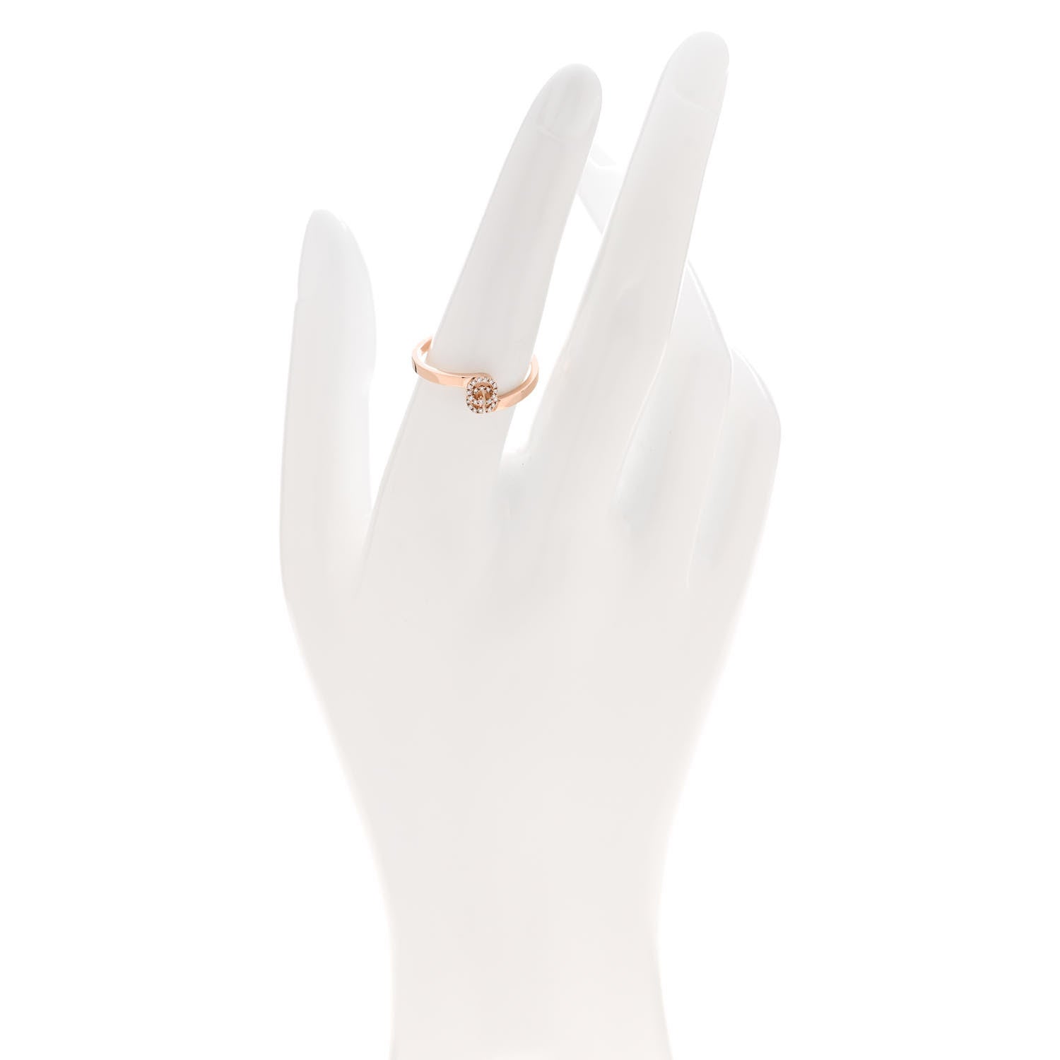 Gucci 18K Rose Gold Diamond GG Running Ring 55 7.25 2 of 5